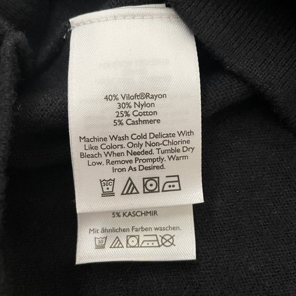 Eddie Bauer Sweater Mens Small Black Quarter Zip Pullover Cotton Cashmere Shirt - Picture 8 of 9